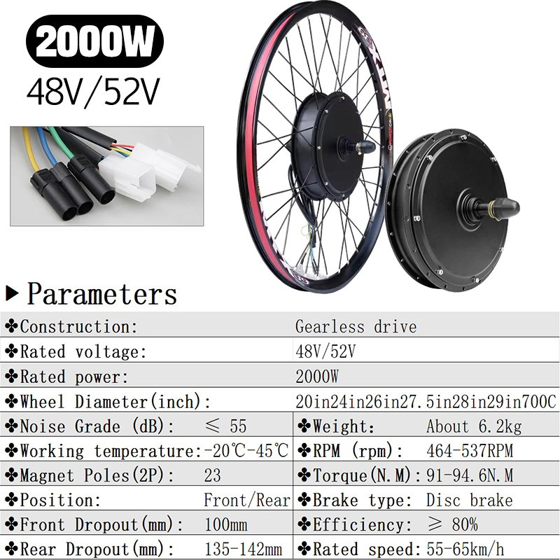5000W E-Bike Conversion Kit 72 - Gearless Hub Motor Conversion Kit 2000W With Display ulasan dan harga
