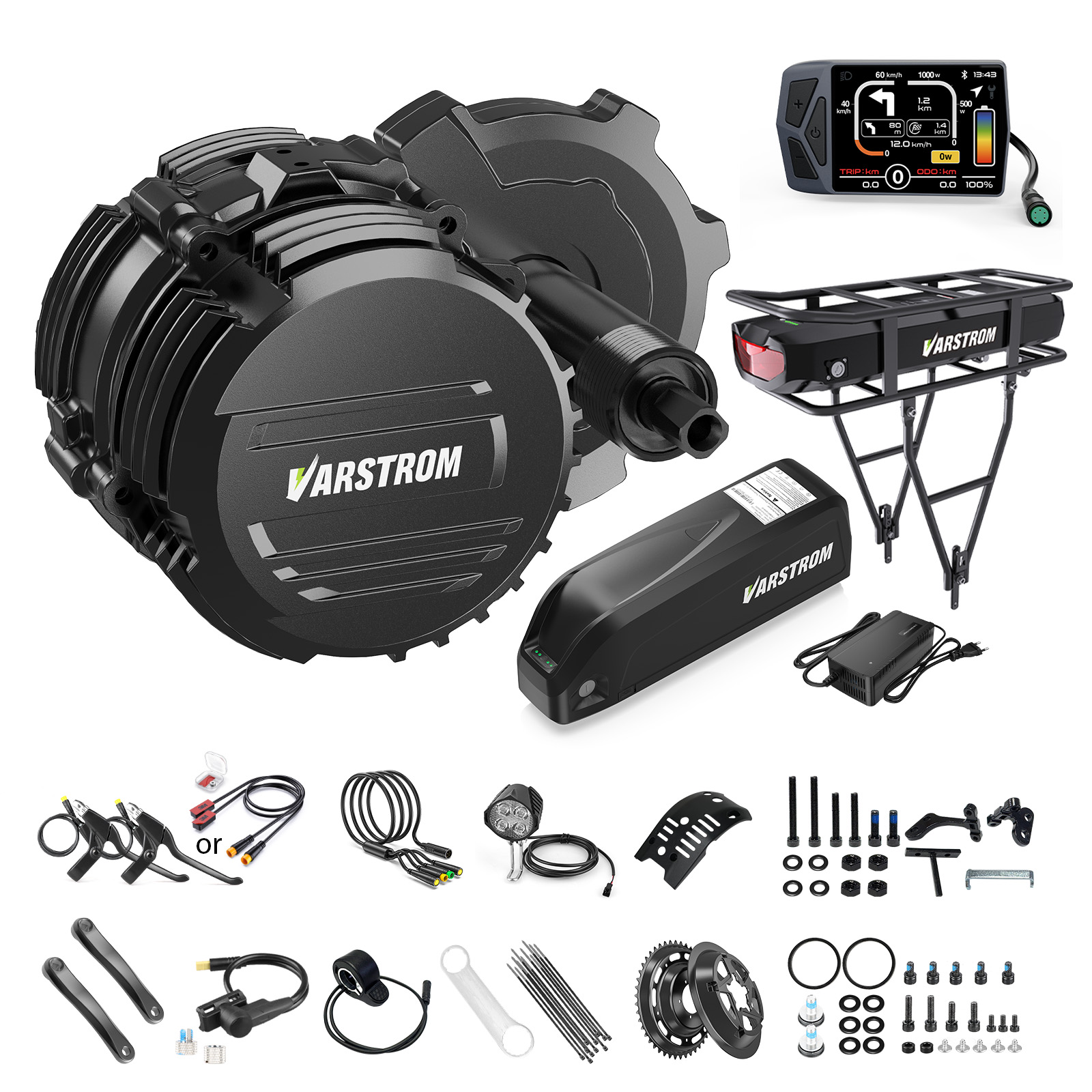 [US STOCK] Varstrom 48V500W 75 - Side Hung Mid Drive Motor Kit ulasan dan harga