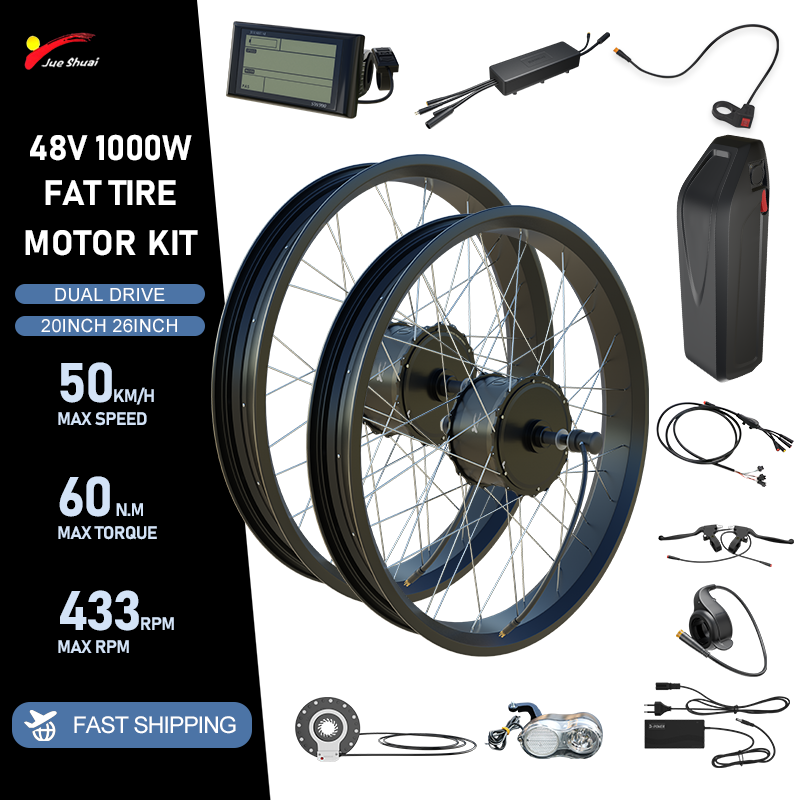 48V 2000W E-bike Fat Tire Conv - Dual Motor Ebike Kit 2000W ulasan dan harga